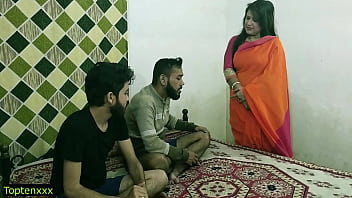 Malkin Aunty Gets Double-stuffed By Two Young Studs In A Steamy Hindi Threesome!