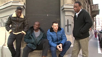 Romanian Whore Gets Wrecked By A Train Of Black Studs