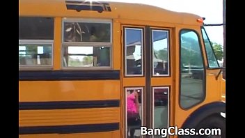 Bus Driver Defiles Young Student On The School Bus