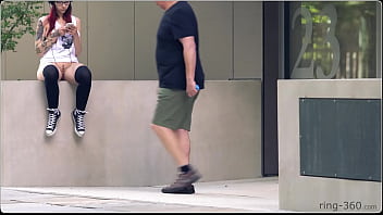 Skateboard Slut Flaunts Her Bare Tits On The Street