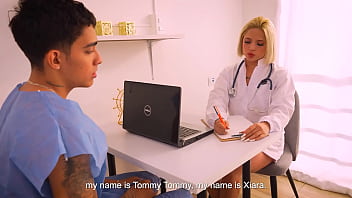 Dr. Xiara Dark, The Blonde Bombshell, Can’t Resist Getting Wet While Examining Her Patient’s Massive, Throbbing Cock – Starring Juan Bustos