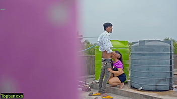 Hindi Rooftop Raw Pounding – Pull Out Before You Fill Her Up
