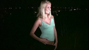 Slim Blonde Teen Slut Begs To Be Gangbanged By A Line Of Strangers In A Public Orgy