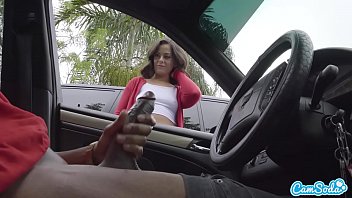 Shy Teen Can’t Resist Stroking My Thick Black Cock In The Parking Lot After I Flash It