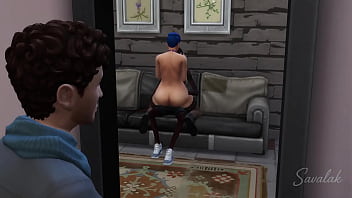 The Blue-haired Slut Gets Railed By A Bull While Her Cuck Watches