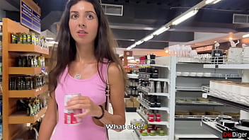 Strutting Through The Supermarket With A Face Full Of Cum After An Outdoor Blowjob
