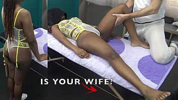 Is That Your Wife? An Old Masseur And His Young Client In A Steamy, Lotion-slicked Black Massage