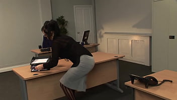 Kerry Louise Arches Over The Boss’s Desk, Moaning As He Takes Her Hard From Behind.