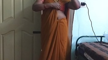 Desi Indian Slutty Tamil Telugu Kannada Malayalam Hindi Cheating Wife In Saree Vanitha Flaunting Massive Tits And Shaved Cunt Squeezing Hard Nipples And Rubbing Wet Pussy Masturbating