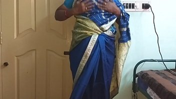 Blue-swathed Indian Vixen Vanitha Flaunts Her Massive Tits And Shaved Slit, Grinding Her Hard Nipples And Rubbing Her Wet Cunt In A Frenzy Of Self-pleasure