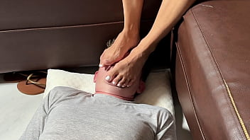 A Face Buried Beneath Her Commanding Asian Soles, My Husband Submits To My Foot Worship And Total Domination.