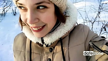Frozen Face Fuck In The Frosty Forest