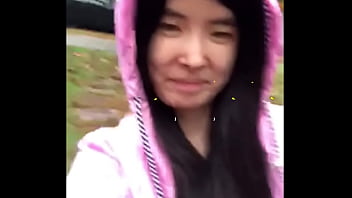 Drenched Asian Teen Bares All In A Public Downpour