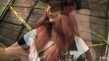 Melody Jordan, The Fiery Redhead Cop, Gets A Sticky Facial After Deepthroating And Riding A Hard Cock