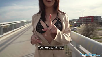 Public Agent’s Raven-haired Vixen Flaunts Her Plump Tits And Juicy Ass, Then Gets On Her Knees To Suck Cock Before Bending Over For A Hard, Deep Pounding.