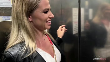 Blonde Bimbo Gives Risky Public Blowjob And Gulps Down Every Last Drop