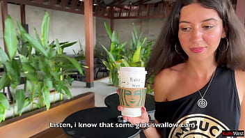 Sloppy Starbucks Cumwalk: Public Restroom Blowjob And Sperm-filled Coffee