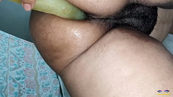 Thick Indian Wife’s Gaping Holes Stuffed With Cucumber And Dildo – Hindi Moans