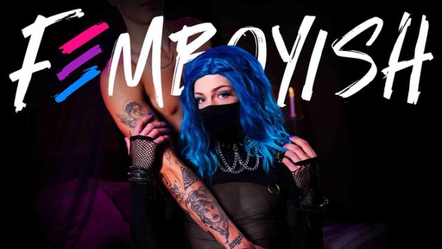 Masked Goth Femboy Rides A Massive Hard Cock