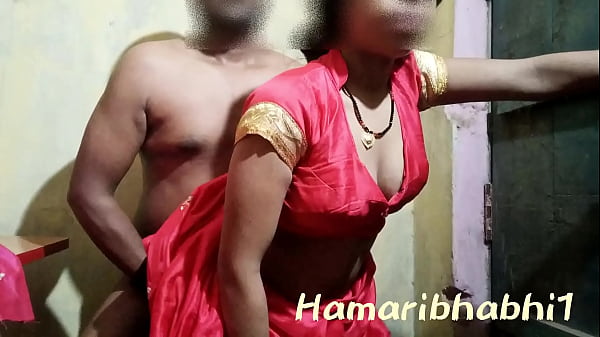 Sultry Village Bride Ravished In Her Crimson Wedding Sari.