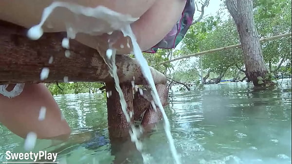 Gushing Ass Cream Enema Explodes Under Open Sky
