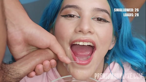 Galilea Gulps Down A Torrent Of 64 Massive Loads In A Mouth-drenching Bukkake Spectacle