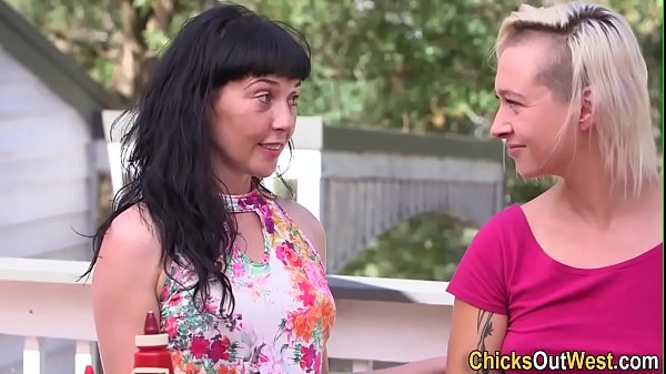 Sloppy Dyke Tongues Slobbering On Each Other