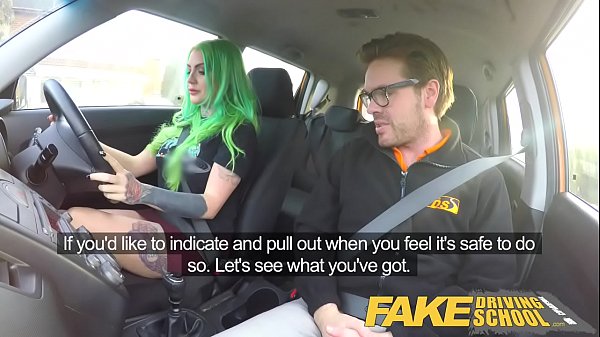Rough Ride For The Inked-up Curvy Girl In A Sham Driving Lesson