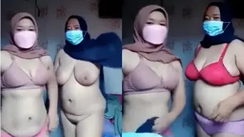 Hot Hijab Duo Exposing Big Busts
