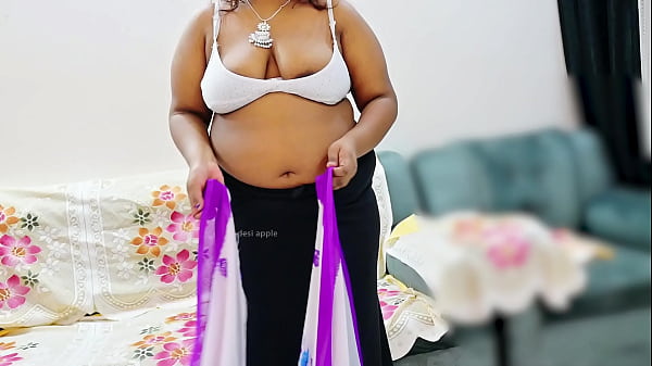 Indian Bhabhi In A Tight Saree, Curves Begging To Be Explored