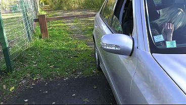Busty French Milf Deepthroats My Hard Cock In The Backseat Of A Car