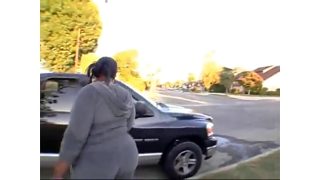 Ebony Milf Gets Picked Up While Her Tits Bounce On The Jog