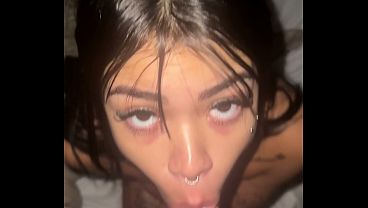 Top Teen Model Gives A Slobbering Cock Suck